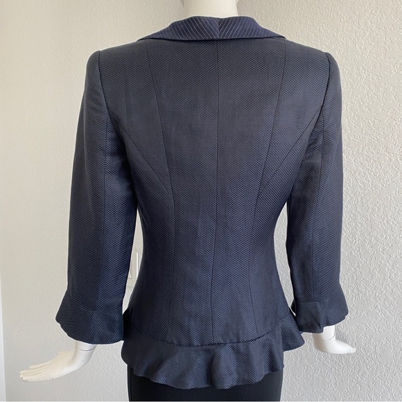 Giorgio Armani navy ruffle collar Jacket - Picture 4 of 7